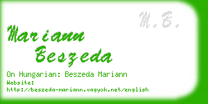 mariann beszeda business card